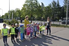 Целевая прогулка детей к регулируемому светофором перекрестку 